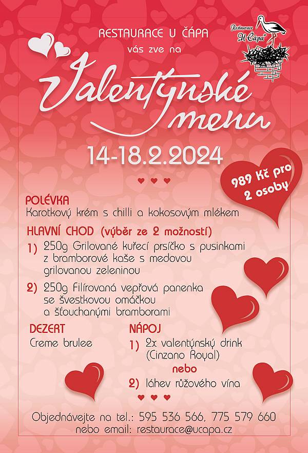 Valentýnské menu 14.-18. 2. 2024
