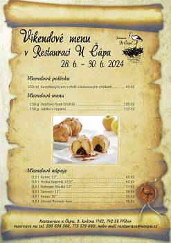 Víkendové menu od 28. 6. 2024