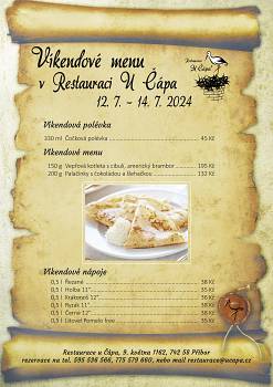 Víkendové menu od 12. 7. 2024