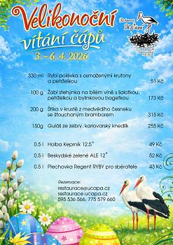 Velikonoční vítání čápů 3. až 6. 4. 2026